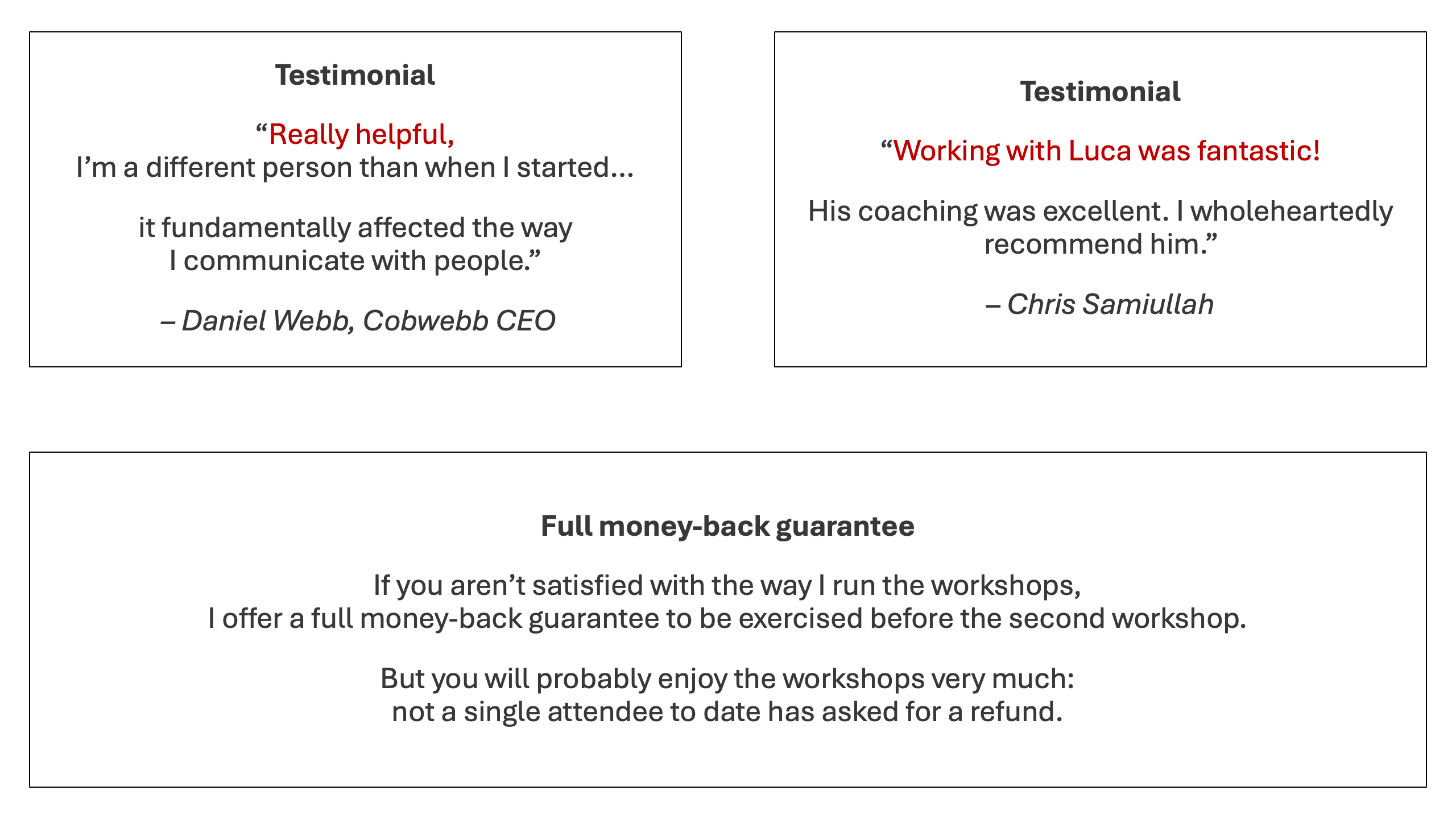 Effective delegation testimonials